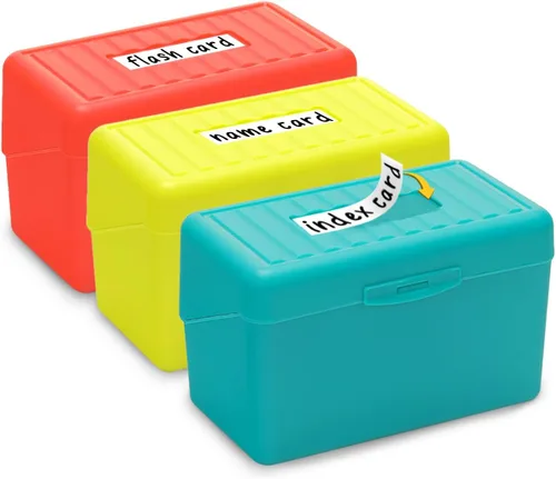 Vista 9 de H4D Soporte para tarjetas de índice de 3 x 5, estuche organizador de caja de tarjetas de índice, soporte para tarjetas de notas flash de 3 x 5, 2