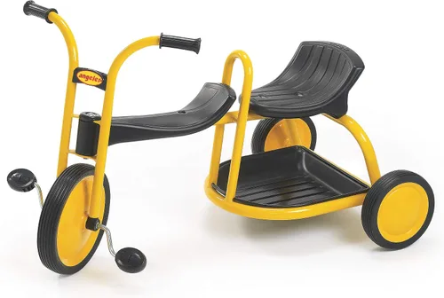 Vista 10 de MYRIDER Triciclo para niños pequeños, triciclo para niños de preescolar, guardería, triciclos para niños de juegos, neumáticos de goma, Bicicleta