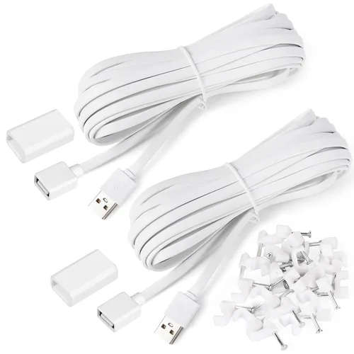 Vista 7 de delilyn Paquete de 2 cables de extensión USB de 25 pies compatibles con WYZE Cam Pan V3/V3 Pro/V2, Cam V4/V3, Cam OG/V2, cable de carga de extensión