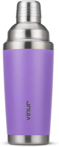 Vista 12 de VINUR Coctelera aislada, coctelera de Martini aislada al vacío de acero inoxidable de 20 onzas con colador integrado y tapa jigger para camarero