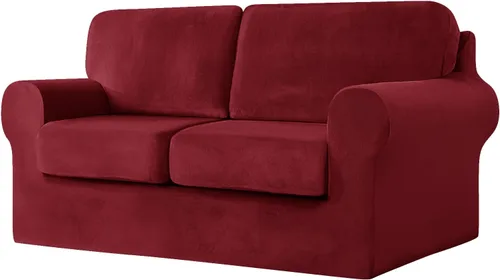 Vista 38 de Funda de sofá con fundas de cojín de asiento separadas y fundas de respaldo, fundas elásticas para sofá, fundas protectoras de terciopelo