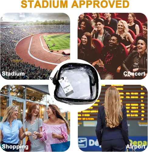 Vista 6 de MAYLISACC Bolso transparente para estadio de mujer, bolsa transparente aprobada para estadios, bolsa cruzada de TPU transparente para conciertos