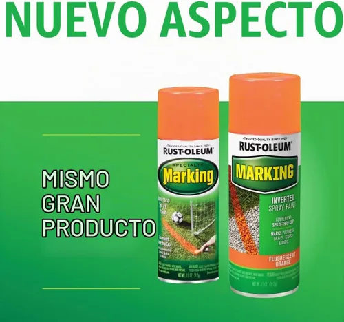 Vista 2 de Rust-Oleum 1987830 Pintura en aerosol para marcado especial, 11 onzas, naranja fluorescente