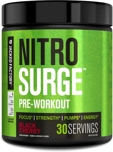 Vista 19 de Jacked Factory NITROSURGE Suplemento Pre Entrenamiento - Energía Sin Límites, Ganancias Instantáneas de Fuerza, Enfoque Claro, Bombeos Intensos