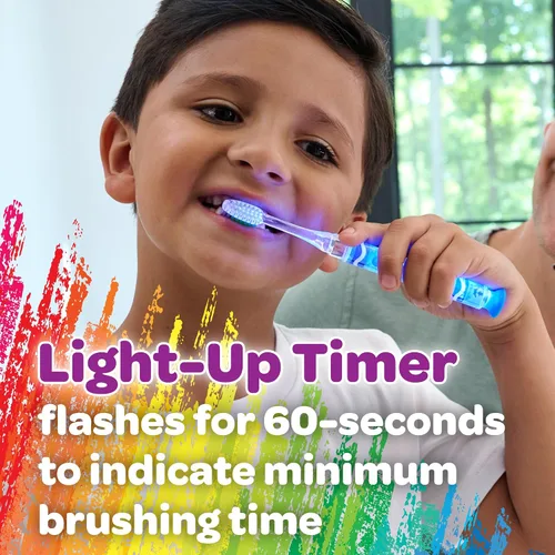 Vista 6 de GUM Crayola Cepillo de dientes con temporizador manual para niños, cerdas suaves con base de ventosa, para niños y bebés, 1 unidad (edades 3+)