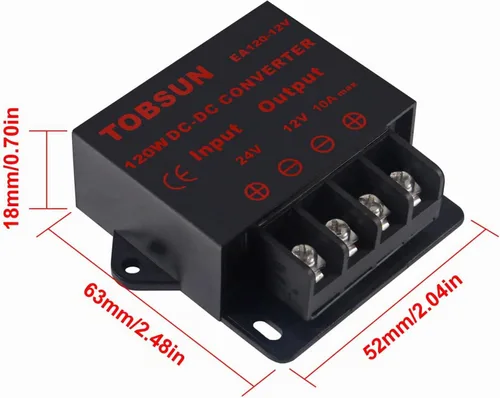 Vista 5 de Paquete de 2 Convertidores Reductores de Voltaje de CC 24V a CC 12V 10A 120W Regulador de Voltaje Reductor Convertidor de Potencia Mini Módulo