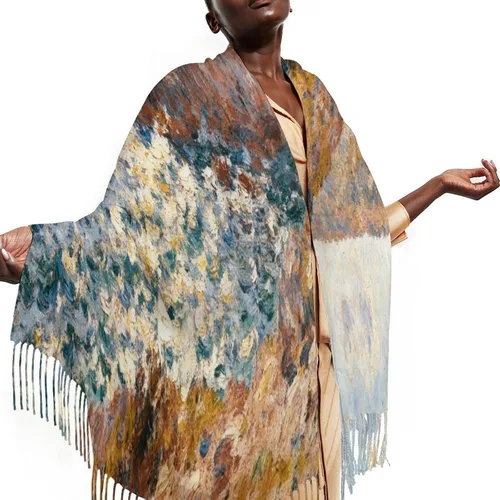 Vista 7 de Cap Negre Watercolor Scarfs for Man Women Winter Scarf Long Shawl Wraps Fashion Classic Tassel Scarfs Soft Blanket Scarves