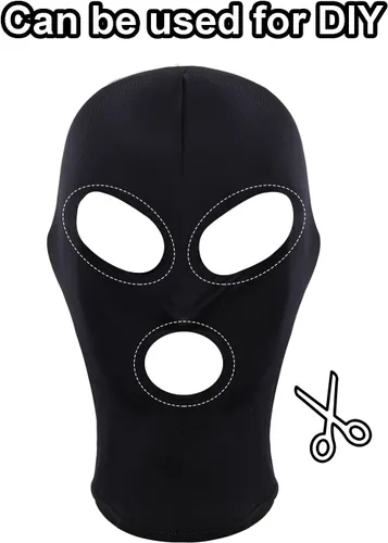 Vista 3 de Miayon Zentai - 2 máscaras faciales completas de elastano con capucha para la piel, máscara elástica transpirable para Halloween, cosplay, disfraces