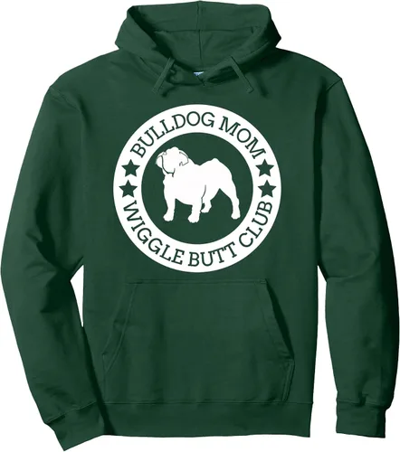 Vista 7 de Bulldog Inglés Mom Wiggle Butt Club Camiseta para mujer Sudadera con capucha Gris asfalto