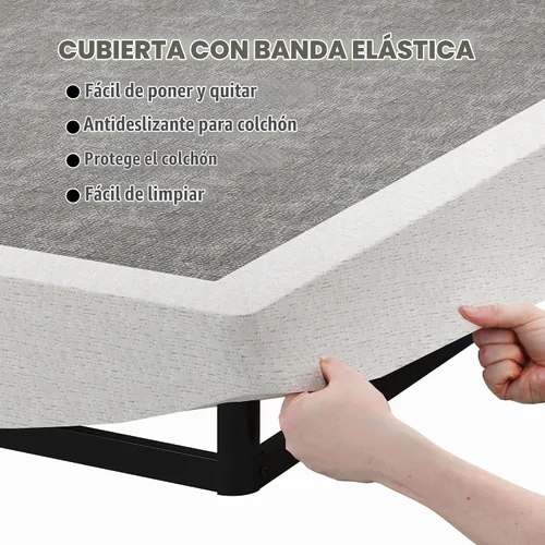 Vista 6 de SHOANED Resortes de caja de tamaño individual de 3 pulgadas - Base de colchón de perfil bajo sin ruido, base de cama de metal resistente con funda