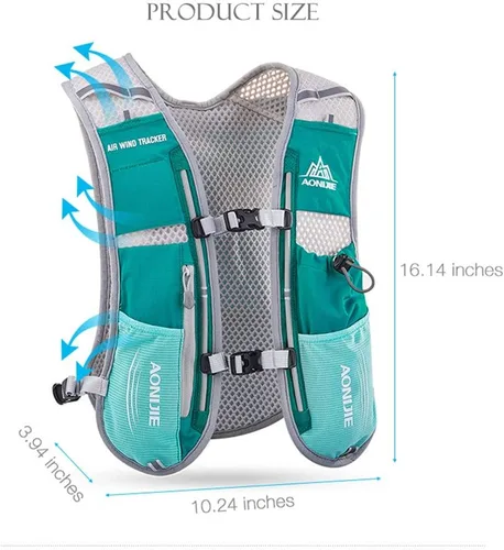 Vista 3 de Mochila ligera para correr de 5L, deportes al aire libre, carreras de senderos, maratón, senderismo, fitness, bolsa de hidratación, paquete