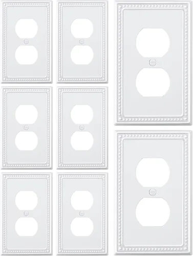 Vista 114 de Paquete de 2 cubiertas de placa de interruptor de luz de doble palanca, cubiertas decorativas de placa de doble interruptor Pearls, placa de pared