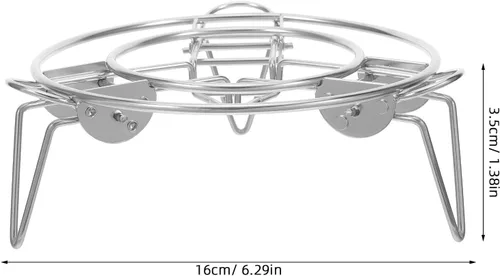 Vista 2 de Estante de vapor de acero inoxidable plegable ajustable para ollas a