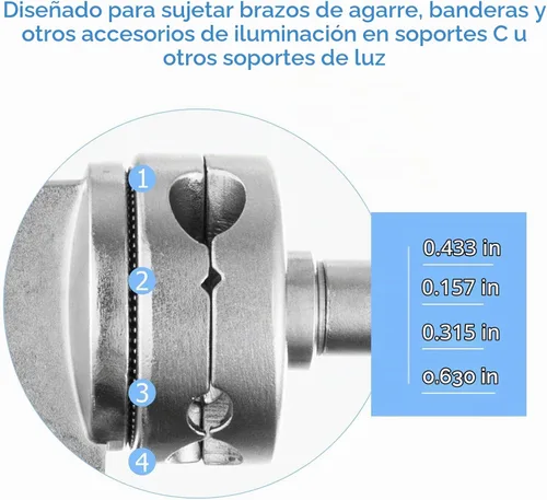 Vista 4 de Selens Cabezal de agarre resistente de 2.5 pulgadas, soporte de abrazadera