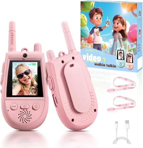 Vista 12 de Paquete de 2 walkie talkies de video para niños, walkie talkies con video Azul/Azul