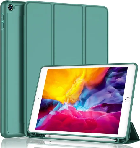 Vista 19 de iMieet Funda para iPad 9.7 (modelo 2018/2017, 6ª/5ª generación), funda inteligente con soporte para lápiz y parte trasera de silicona suave de piel