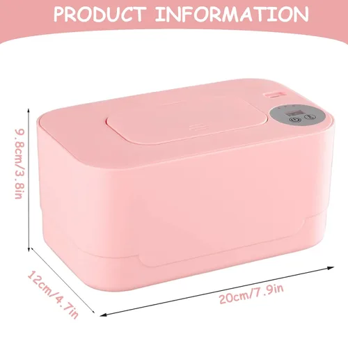 Vista 6 de Calentador de toallitas para bebés, dispensador portátil con temperatura ajustable y luz nocturna, calentamiento suave para toallitas para bebés