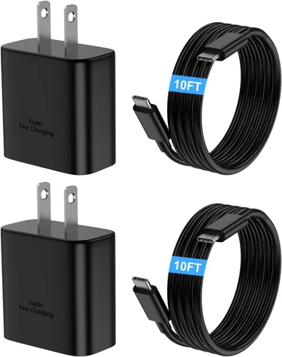 Vista 8 de Cargador rápido USB C de 45 W compatible con cargador Samsung con cable de carga tipo C de 6 pies compatible con Samsung Galaxy S25