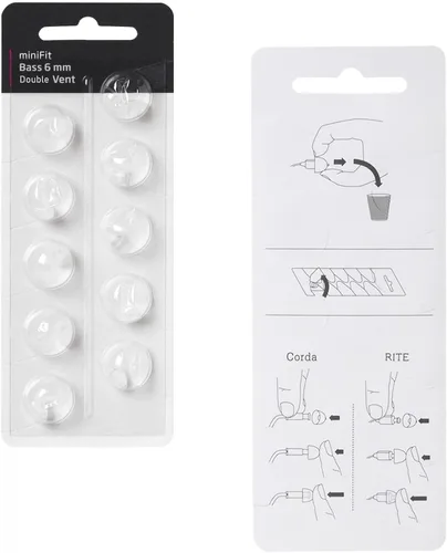 Vista 2 de Cúpulas para audífonos para Oticon MiniFit Cúpulas de graves de doble ventilación: 2 paquetes (6mm), cúpulas universales para suministros