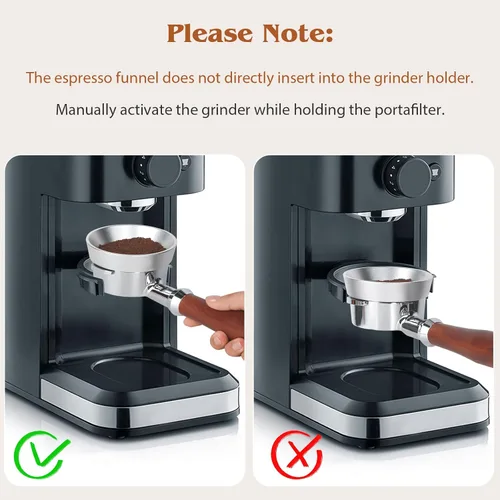Vista 7 de Embudo portafiltro de espresso de aluminio Attsky, embudo dosificador de 51 mm con magnético Aluminum Construction, Strong Magnet, Lightweight
