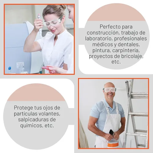 Vista 6 de UNCO - Gafas de seguridad sobre gafas, gafas protectoras, antiniebla, para trabajo, gafas de seguridad sobre gafas