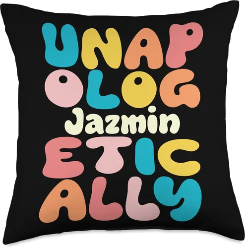 Vista 4 de Jazmin Personalized Name Groovy Unapologetically Jazmin Throw Pillow