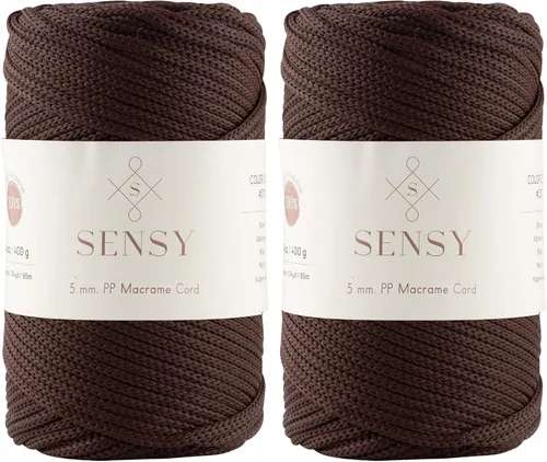 Vista 70 de Sensy - Cuerda de poliéster prémium de 0.197 in y 104 yardas, 100% polipropileno, cordón de macramé de 0.197 in, cuerda de ganchillo para bolsa