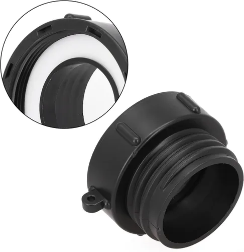 Vista 5 de Adaptador de tanque IBC S60x6, conector de salida de rosca fina a rosca gruesa de 2 pulgadas para contenedor IBC, ajuste de reducción de plástico PE