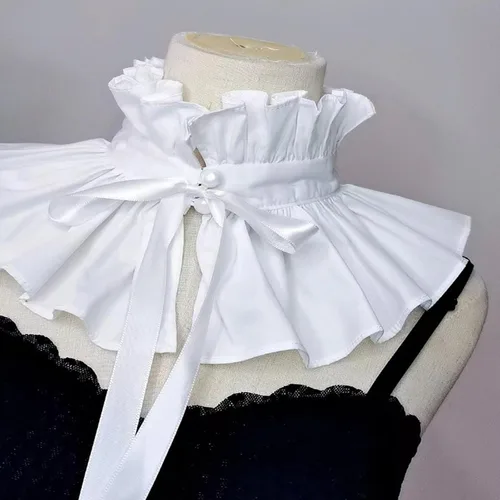 Vista 3 de Collar desmontable con volantes vintage para mujer, disfraz victoriano