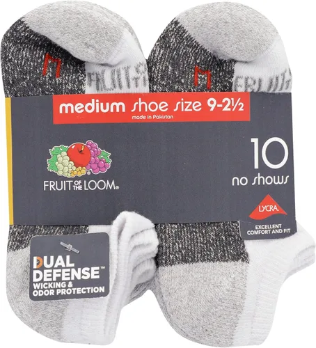Vista 4 de Fruit of the Loom boys 10 Pair Pack Dual Defense Cushioned Comfort Socks