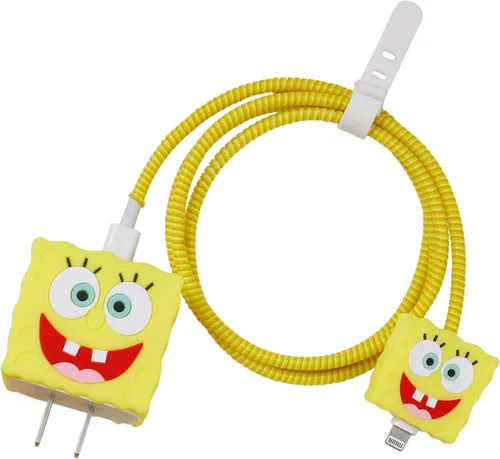 Vista 28 de Bonita funda protectora 3D de dibujos animados para cargador de pared, compatible con adaptador de corriente USB-C de 20 W de Apple y cable