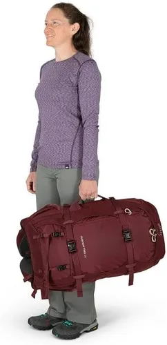 Vista 8 de Osprey Fairview Trek 50L Mochila de viaje para mujer, color rojo circón