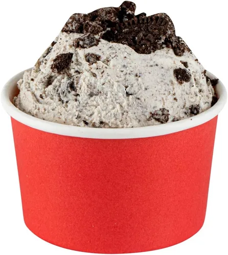 Vista 19 de Restaurantware Coppetta - Vasos de postre de 3 onzas, 50 tazas desechables para helado, tapas se venden por separado, cuencos de papel a cuadros