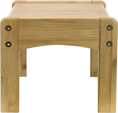 Vista 8 de Sorbus Taburete pequeño de bambú – Taburete de madera con reposapiés y taburete de entrenamiento para ir al baño para niños pequeños