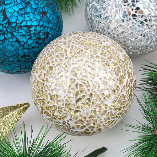 Vista 6 de Bolas decorativas para cuencos, bolas decorativas de 3.15 pulgadas, orbes y esferas decorativas agrietadas para rellenos de jarrones, centro de mesa