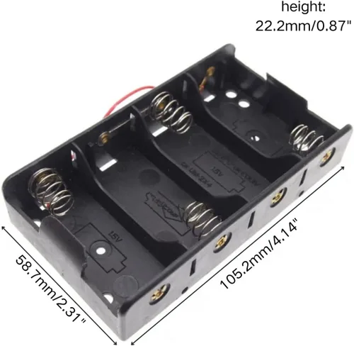 Vista 39 de 2 unidades de soporte para pilas D de 8 ranuras con respaldo doble y cables, caja para pilas de tamaño D de 8x1.5V 8D bilateral