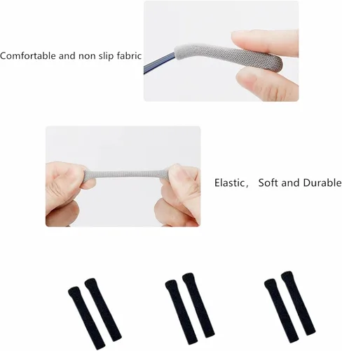 Vista 3 de DECKER Antideslizante Gafas Elásticas Temple Tips 3 Pares de Tejer Gafas Suave Cojín de Oído Puños Puntas de Gafas Manga de Oído Calcetín
