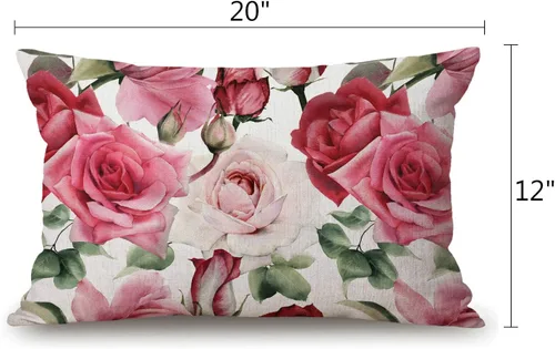 Vista 60 de Fundas de almohada de 12 x 20 pulgadas, decoración rústica de granja, sé feliz, fundas de almohada de algodón y lino, citas inspiracionales con Jcp20