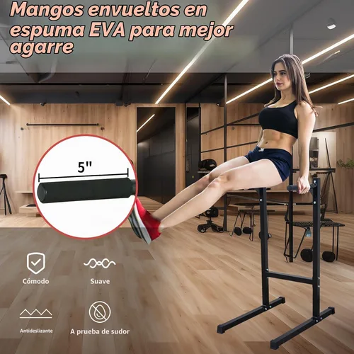 Vista 5 de Estación de barra de inmersión de altura ajustable, estación de inmersión resistente para gimnasio en casa, estación de inmersión multifunción