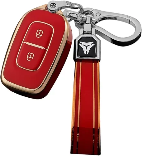 Vista 7 de KUNIO Funda para llavero de automóvil compatible con Renault para Duster Negro