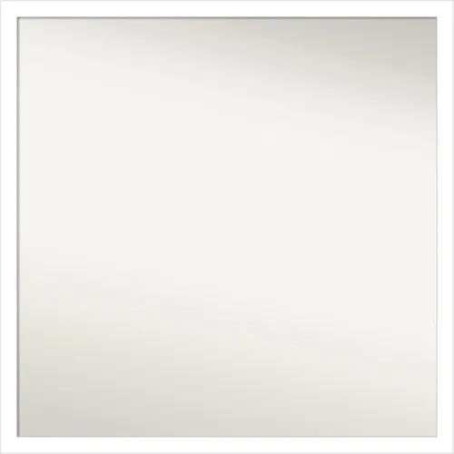 Vista 86 de Amanti Art Espejo de baño blanco para sobre el fregadero, 22 x 45 pulgadas, espejo de tocador rectangular blanco Lucie, marco de madera moderno