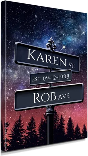Vista 181 de IPIC - Personalized Framed Canvas with Custom Street Sign in Boston Personalized Street Signs with Names, Custom Canvas Print, Boston Sunset