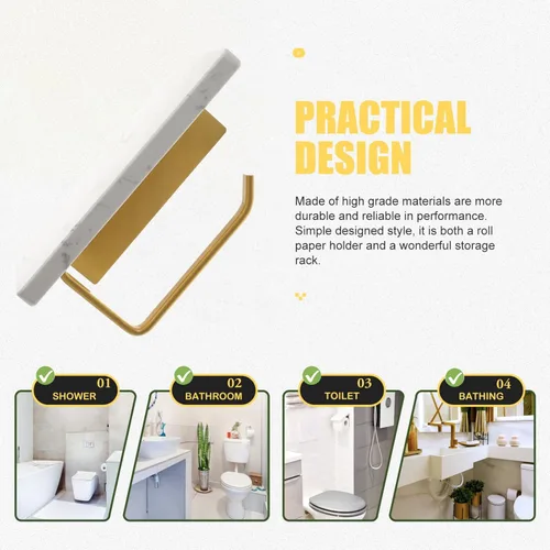 Vista 2 de Angoily Soporte para toallas de papel, estante de almacenamiento de baño, estante de baño pequeño, almacenamiento de toallas para baño pequeño