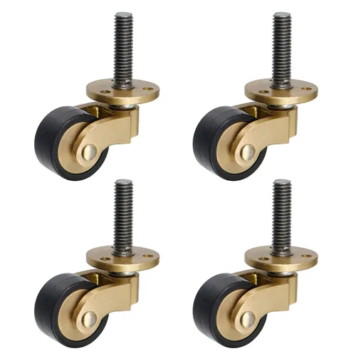 Vista 16 de Semetall Ruedas de montaje lateral de 2 pulgadas, ruedas silenciosas de goma en forma de L de 600 libras, ruedas giratorias de 360 grados