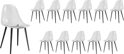 Vista 11 de Baysitone Juego de 4 sillas de comedor transparentes, sillas modernas de cocina con asiento transparente, sillas laterales de acento acrílico