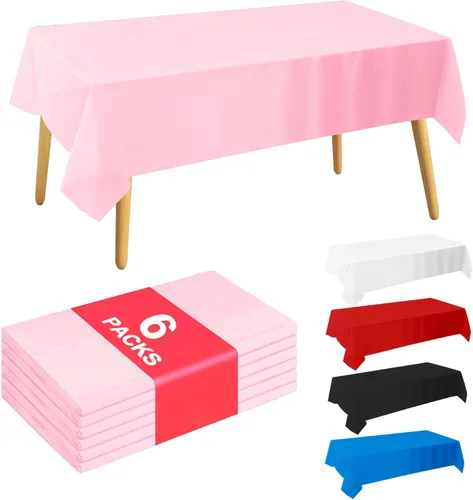 Vista 9 de Mantel Desechable 10-Pack 54x108 Pulgadas, Manteles Decorativos Impermeables de Plástico Rectangular para Mesa, para Fiestas de Vacaciones, Bodas