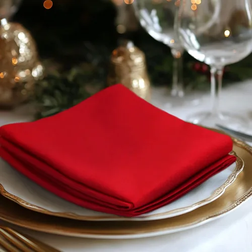 Vista 2 de COTTON CRAFT Servilletas rojas de Navidad, paquete de 12 servilletas de Rojo navideño