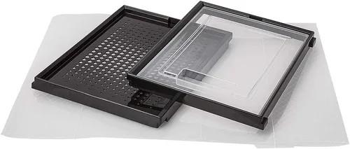Vista 7 de Clik - sistema de caja de zapatos entrelazada y apilable. Mediano transparente/negro.