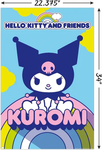 Vista 3 de Hello Kitty and Friends: 22 Over The Rainbow - Póster de pared Kuromi, 34 pulgadas de largo x 22.4 pulgadas de ancho, versión sin marco
