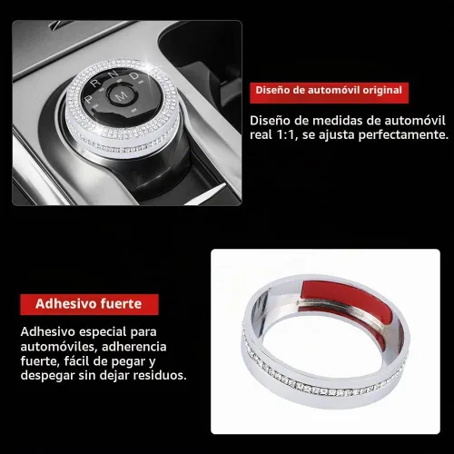 Vista 5 de PIFOOG Bling Explorer Accesorios para Ford 2023 2022 2021 2020 Cubierta de Perilla de Cambio de Marchas Calcomanía Cristal Perillas de Interruptor